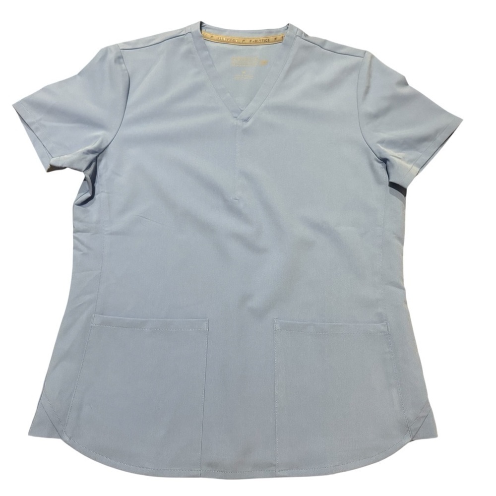Fabletics Method 2-Pocket Short Sleeve Scrub Top Ciel Blue Size Medium